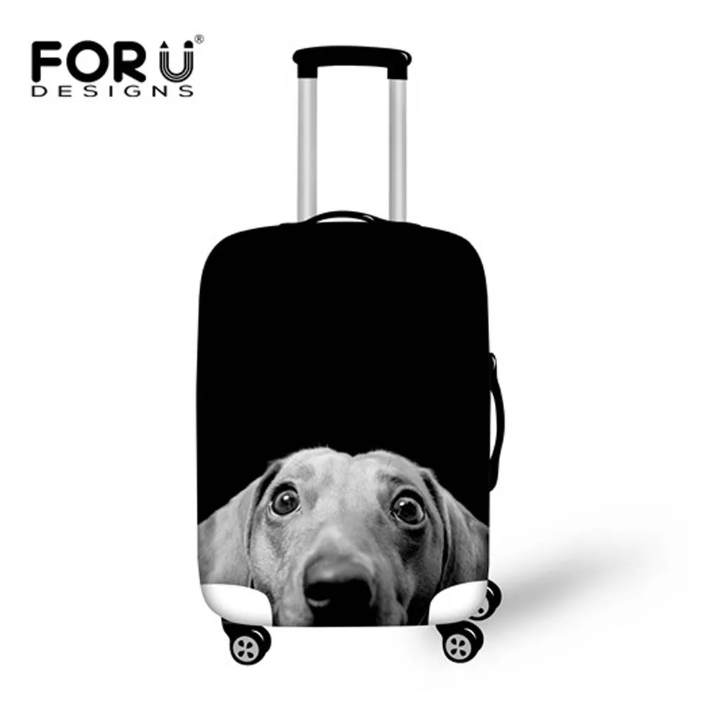 

FORUDESIGNS чемодан с принтом животного такса защитный чехол милый водонепроницаемый пылезащитный чехол от дождя для 18-30 дюймового костюма чехо...