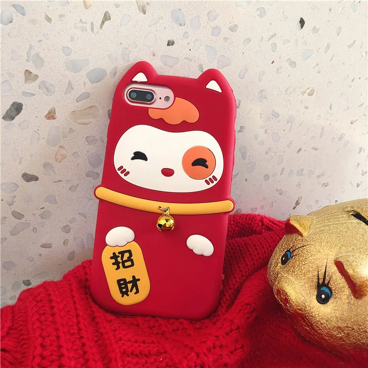 Мягкий чехол Lucky Cat для iPhone XS max XR X iphone 8plus 7 7plus 6 6S 6Sp 8 мягкий телефона с маленьким