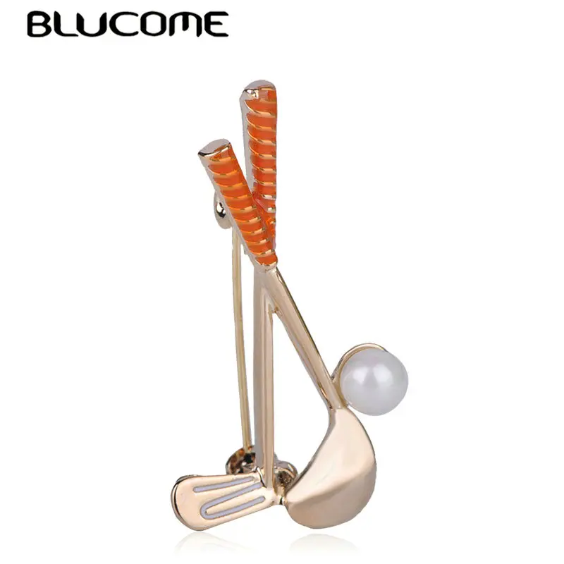 Blucome новейшие броши в форме мяча для клюшек гольфа имитация жемчуга эмаль