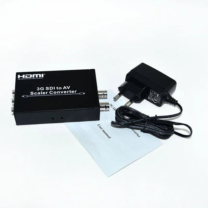 Новый 3G SDI в AV преобразователь скалера 3G/HD/SD R/L RCA адаптер с вилкой ЕС/США