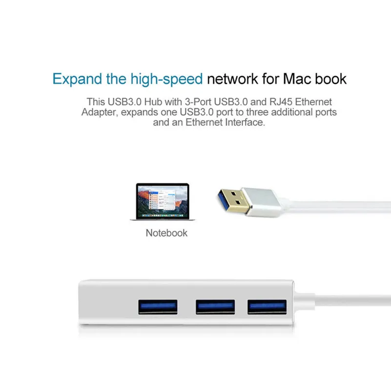 3 порта USB 3,0 Gigabit Ethernet Lan RJ45 сетевой адаптер концентратор до 1000 Мбит/с Mac PC Gigabit USB3.0 Ethernet адаптер 3B24