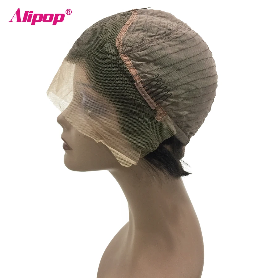 Alipop Glueless короткие человеческие волосы парики предварительно сорванные
