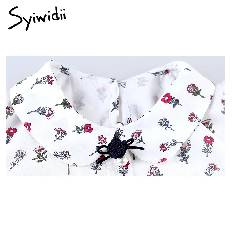 Розовые шифоновые блузки с принтом женские рубашки длинным рукавом большие