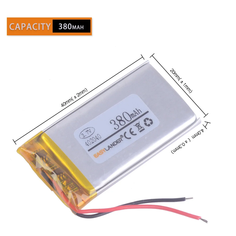 MP3 MP4 MP5 GPS 3,7 v аккумулятор 042040 402040 380 mAh литий-полимерный аккумулятор игровой Регистратор