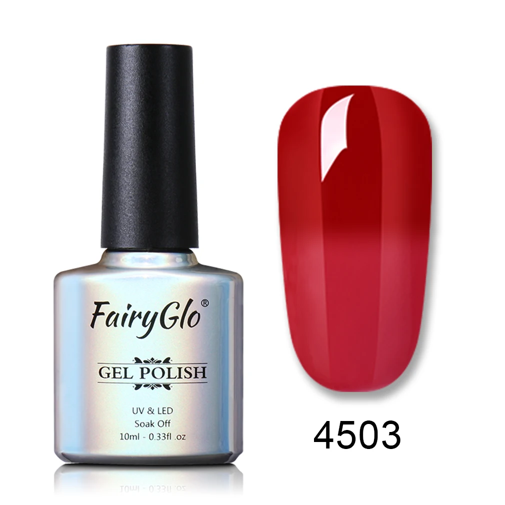 4503 FairyGlo 10 мл винно-красный температурный гель для ногтей УФ светодиодный Гель-лак для ногтей зимний стиль Гель-лак Гибридный лаковый штамп - Цвет: 4503