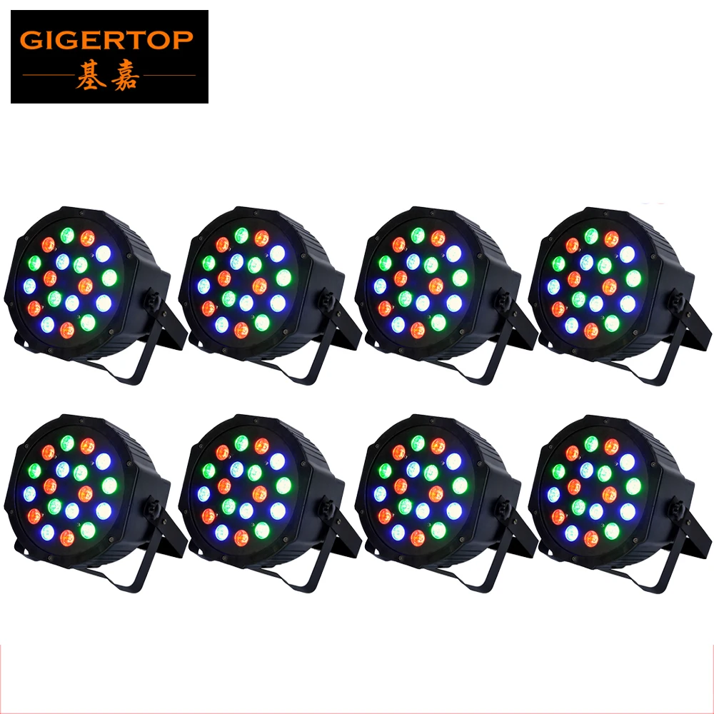 

New Arrival 8pcs/lot China 18x3W Indoor Stage RGB Led Par Light for sale Led Slim Par Light DMX 6 Channels Taiwan LED Low Price