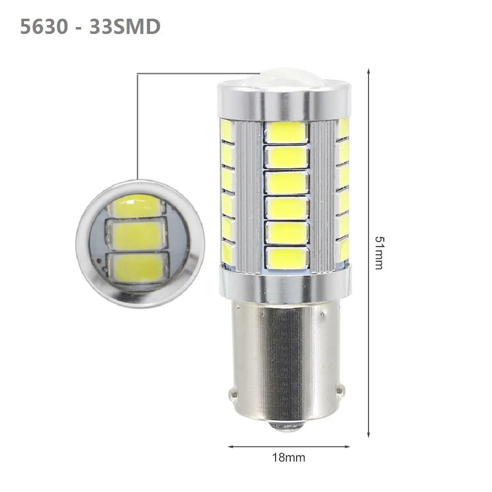 1 шт. ANBLUB 1156 BA15S P21W светодиодный 5630 3030 SMD Автомобильный задний тормозной светильник лампа заднего хода противотуманная фара DRL светильник s 12V 6000K - Испускаемый цвет: 5630 SMD 33LEDs