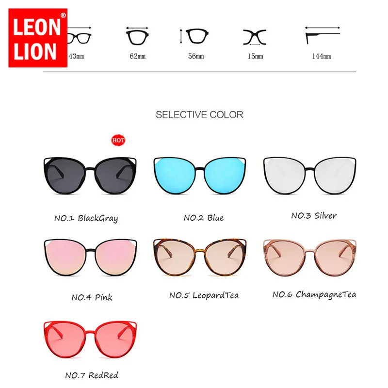 LeonLion 2018 Роскошные Cateye Солнцезащитные очки Для женщин Пластик Винтаж большой кадр