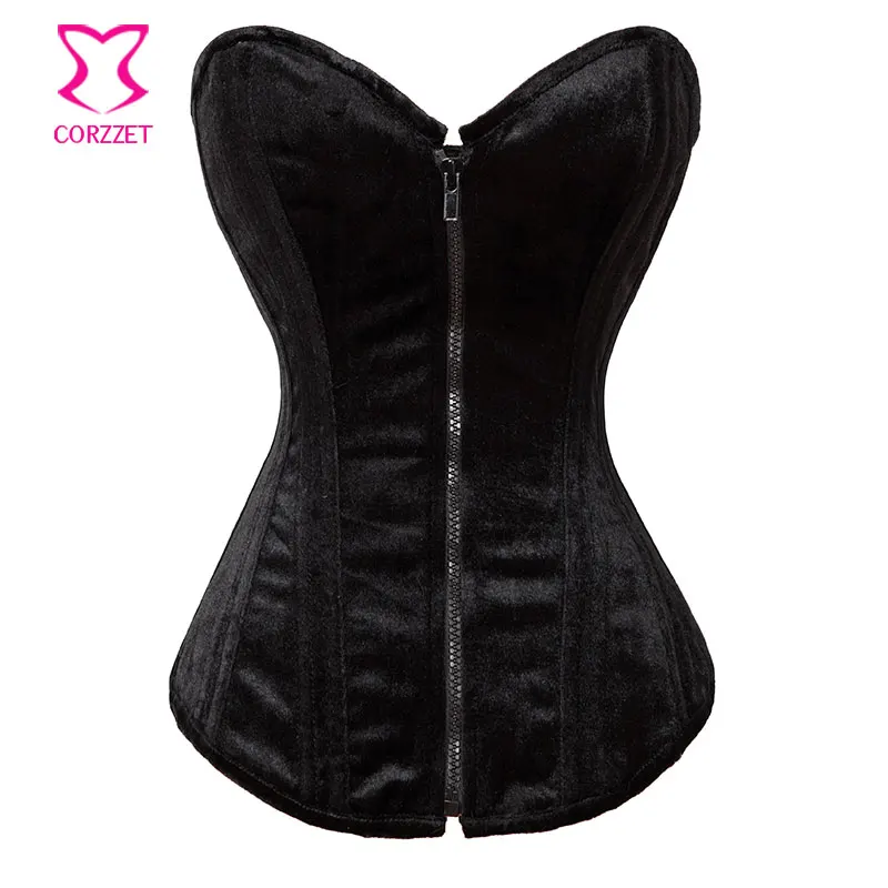 

Black Flannel Espartilho Sexy Overbust Corset Steel Bone Waist Trainer Corselet And Bustier Top Goth Corsetto Korsett For Women