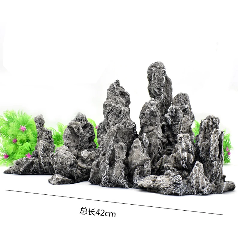 Аквариум Ландшафтный аквариум интерьера резиновая имитация Qinglong камень Extra large