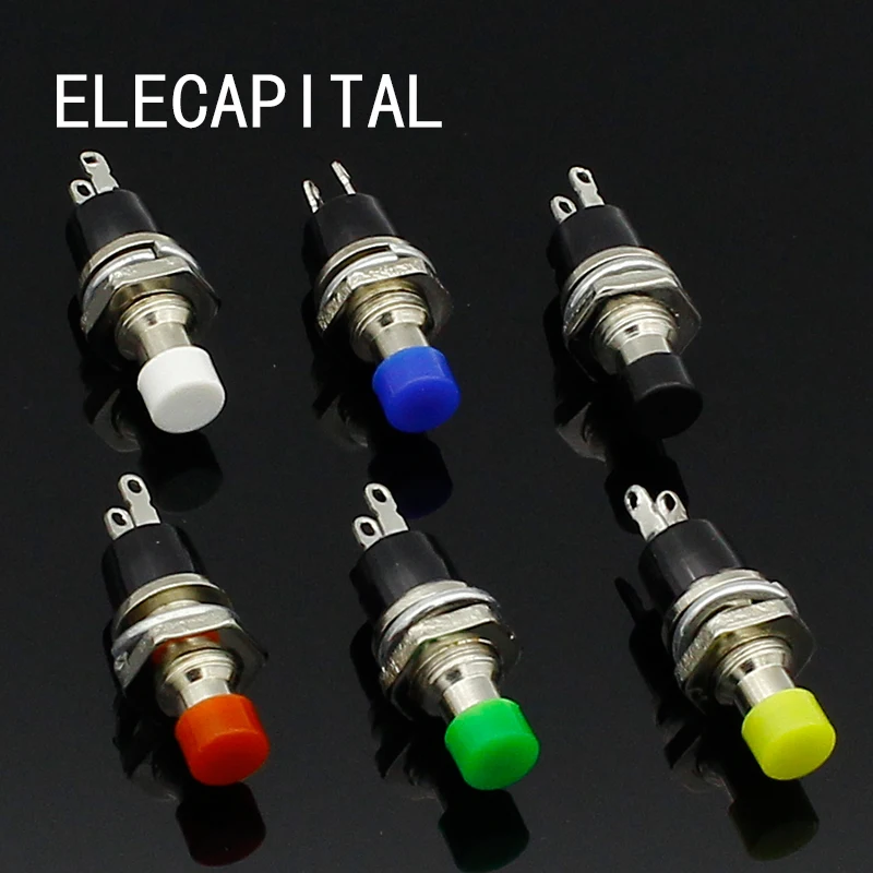 6 шт. Мгновенный кнопочный переключатель 7 мм нажмите сброса мгновенный вкл. ВЫКЛ.