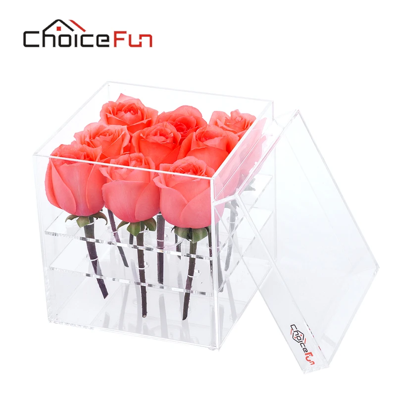 Фото CHOICE FUN Роскошная 100% акриловая прозрачная пластиковая подарочная коробка с 9 CHOICE FUN Роскошная 100% акриловая прозрачная пластиковая подарочная коробка с 9