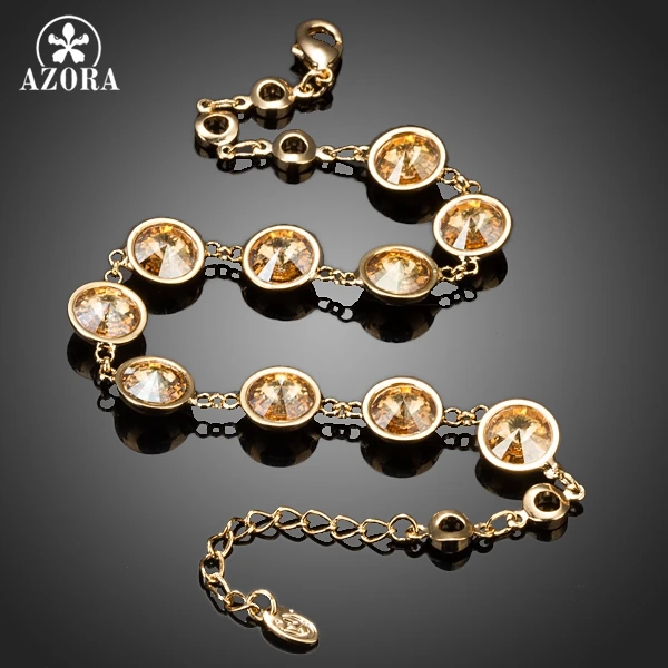 AZORA золотые 10 шт. круглые цвет Stellux австрийского Хрусталя Браслет TS0057|crystal bracelet|a