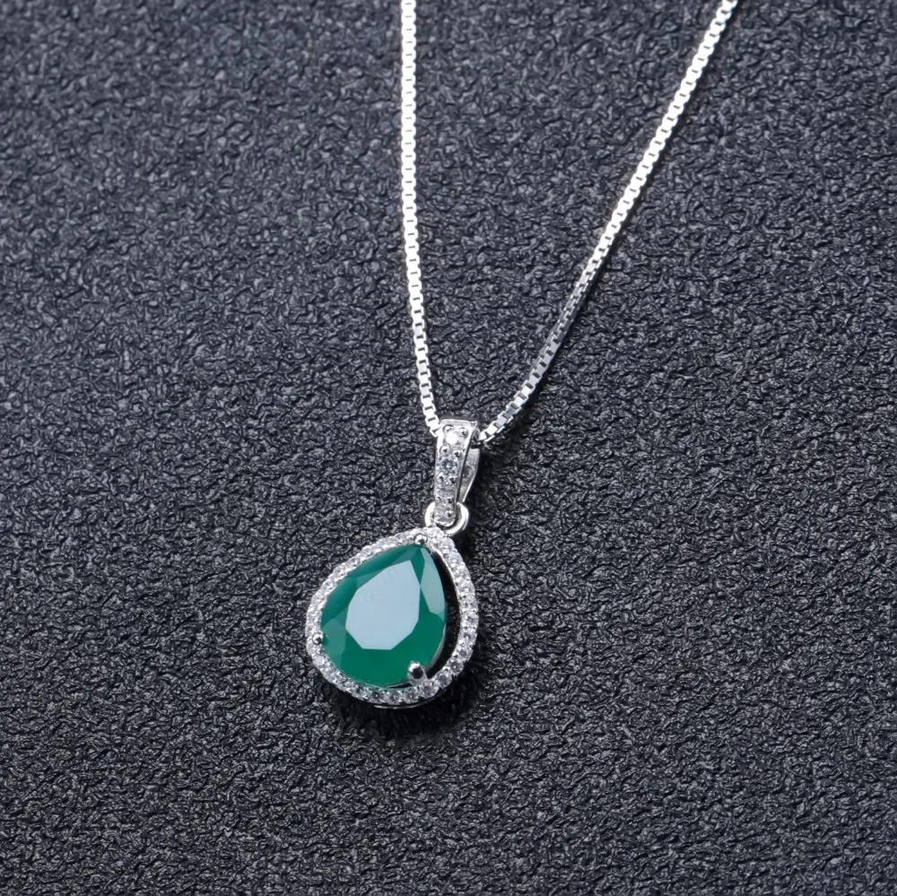 Женский кулон в форме капли GEM'S классический из серебра 925 пробы с натуральным