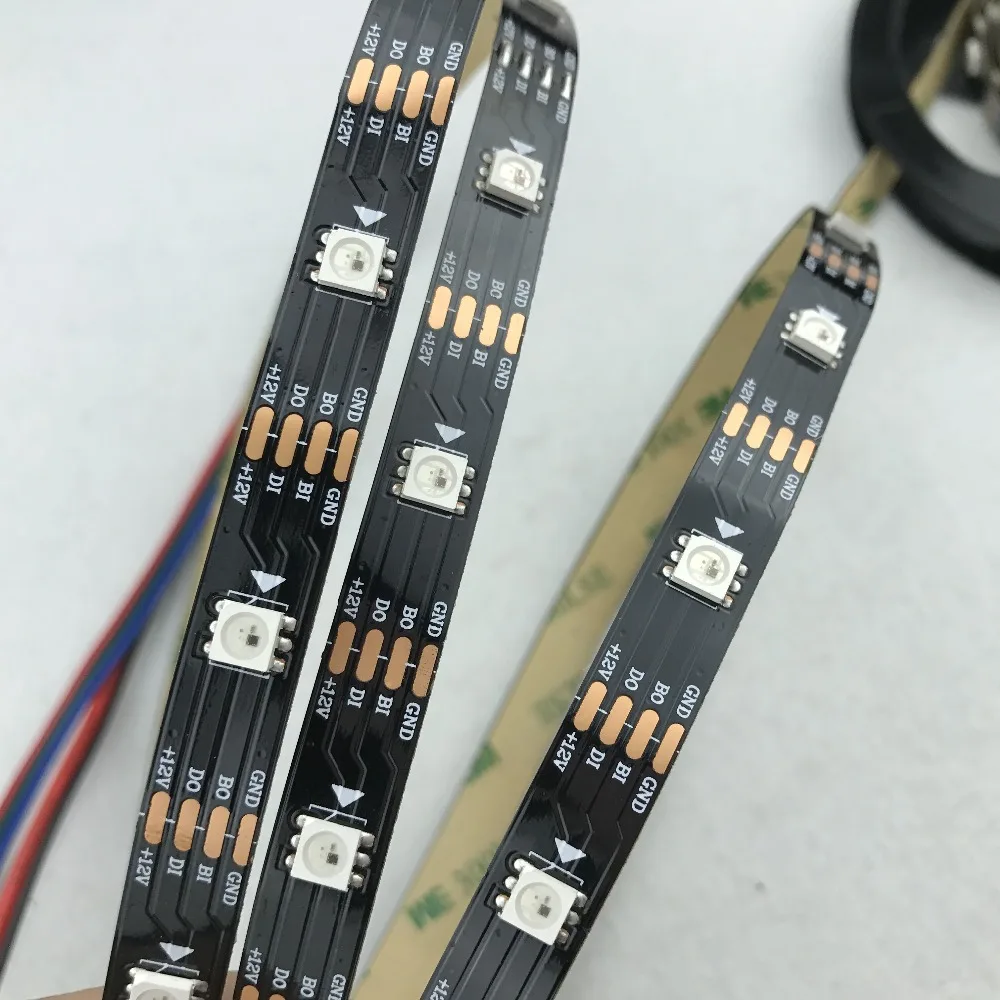 30 светодиодов/м 5 м WS2815 DC12V Адресуемая полноцветная RGB 5050 Светодиодная лента не