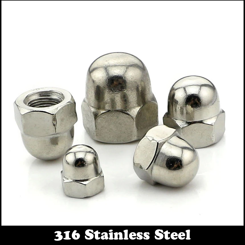 M8 M10 M12 * 1 M8x1 M10x1 M12x1 304 декоративные гайки из нержавеющей стали с тонкой резьбой