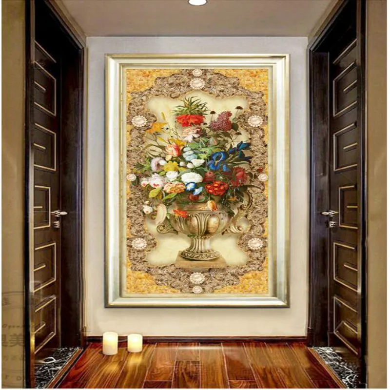 3d обои для стен улучшение дома картина маслом в европейском стиле цветы мрамор