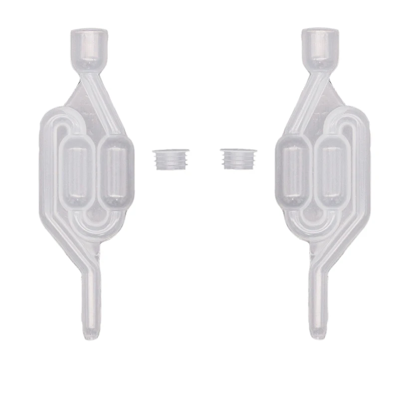 

Twin Bubble Airlock S Type Airlock One-way exhaust water seal valve with cork Beer Wine Making 2pcs/lot