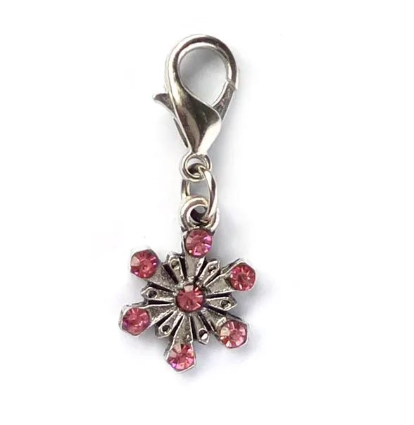 Бесплатная доставка Плавающие Подвески со снежинками с застежкой-лобстером |