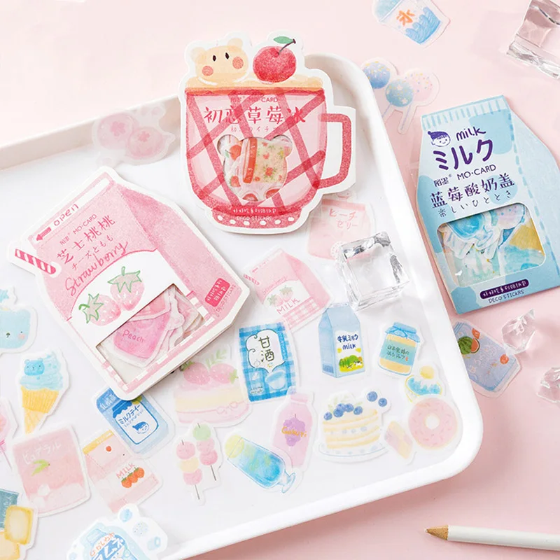 40 шт. Kawaii наклейки с десертом бумажная наклейка удобные пищевые канцелярские s