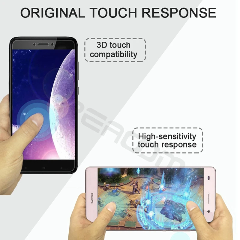 Закаленное стекло REAOOM 9H 2.5D для Huawei Honor 8C защитное с изогнутыми краями 8C|Защитные