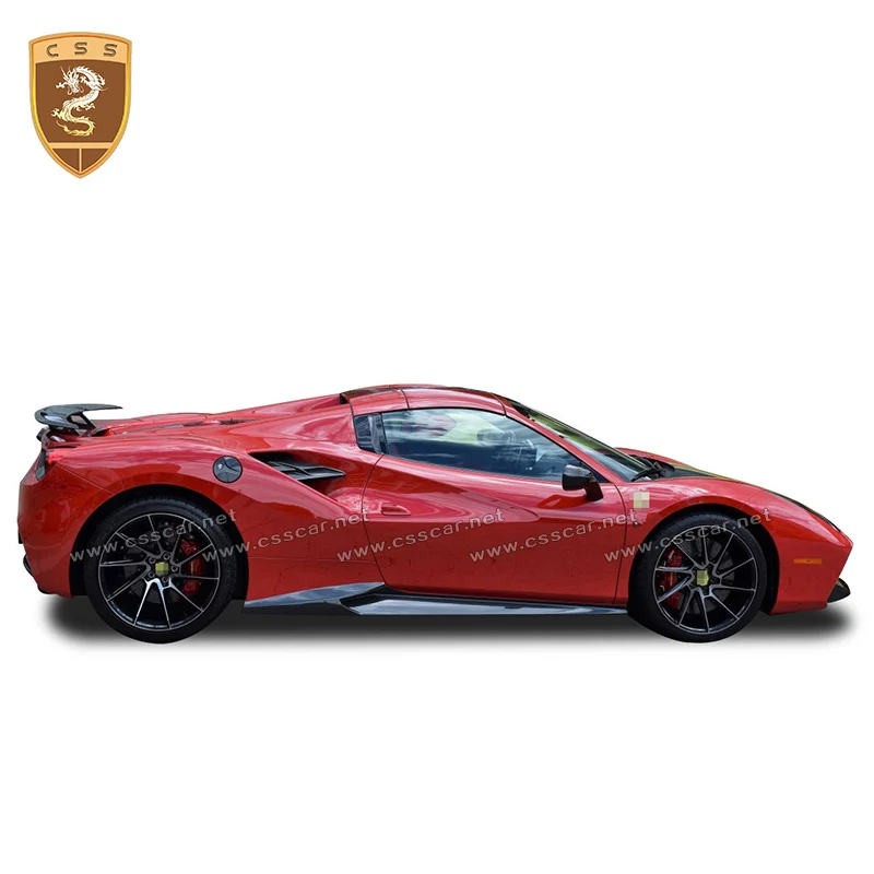 Большая Акция 100% углеродное волокно боковая юбка для Ferrari 488 автомобильный