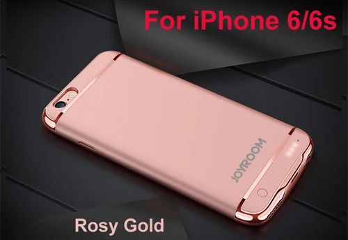 rosy gold for i6 6s Высококачественный портативный чехол для телефона с зарядкой батареи для iphone 7 6 6s Plus зарядное устройство чехол для iphone 6 6s 7 Чехол для резервного копирования - Цвет: rosy gold for i6 6s