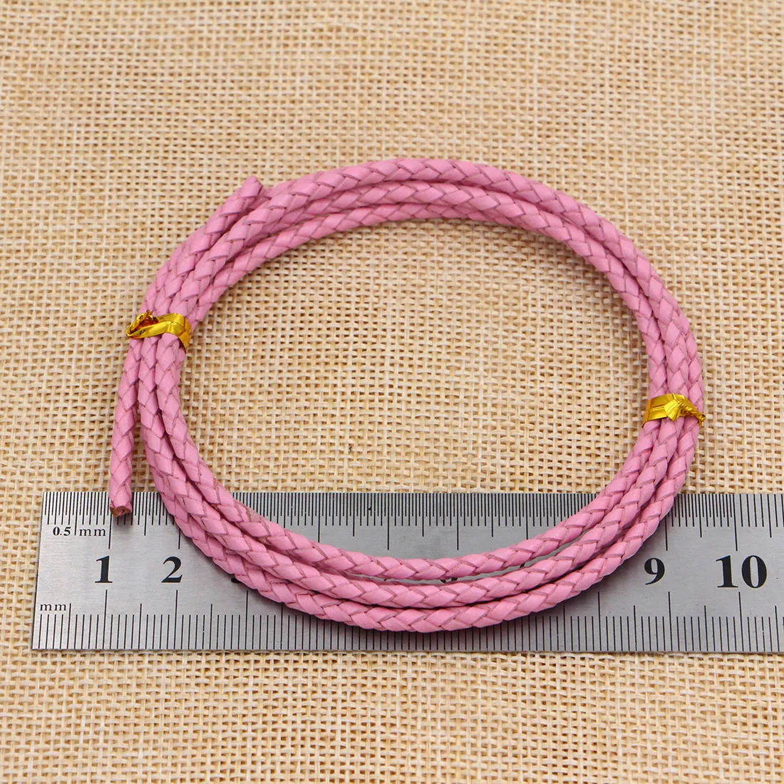 Шнур плетеный из натуральной кожи 1 метр диаметр 3 мм|craft making|jewelry findingsrope string |