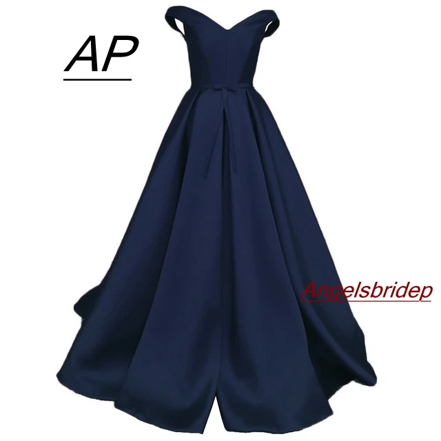 Женское платье с v образным вырезом ANGELSBRIDEP плиссированное атласное длиной до