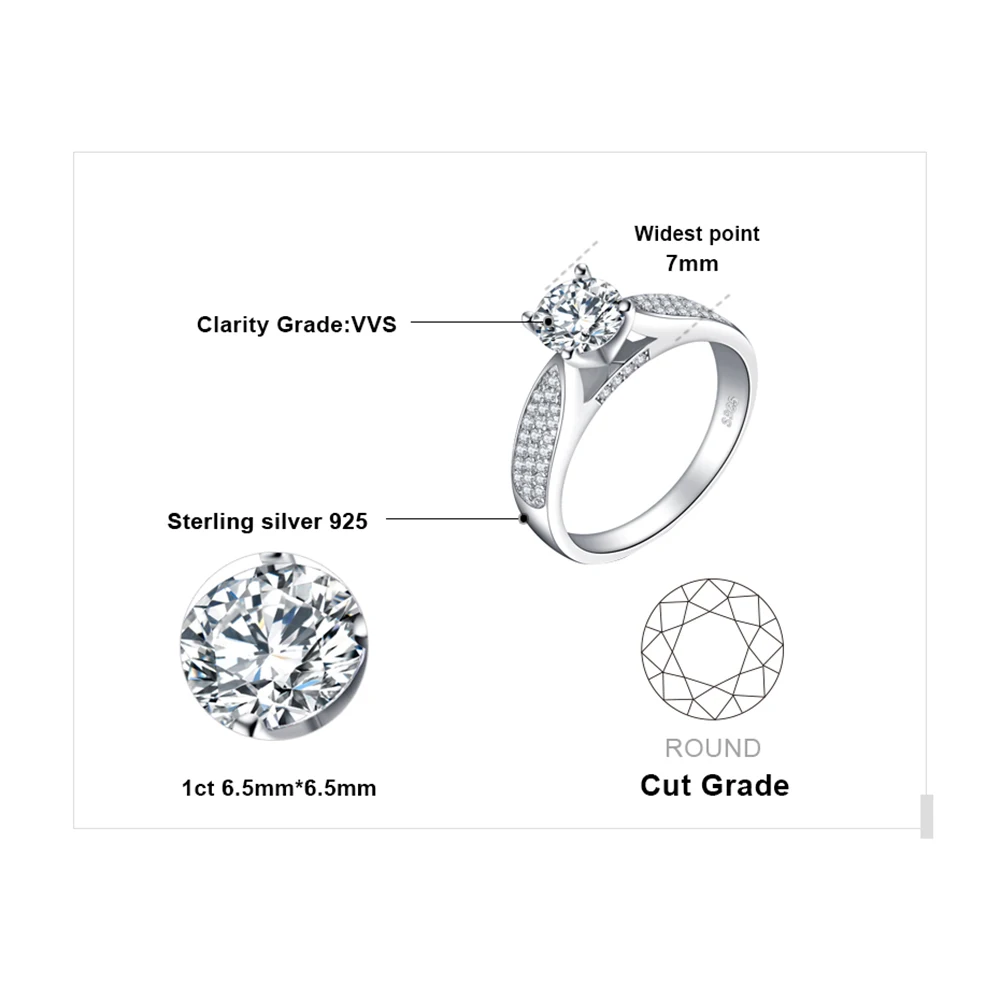 JewelryPalace CZ Косынка Обручение кольцо 925 стерлингового серебра Серебряные кольца