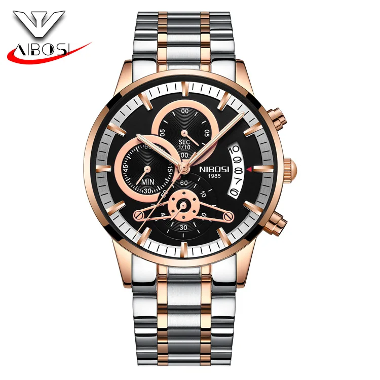 Часы NIBOSI Men Watches Luxury Top Brand gold Watch Relogio Masculino Military Army Analog Quartz Wristwatch 2309. - Фото №1