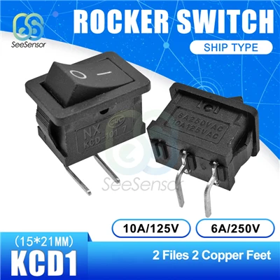 ON-OFF 2pin 5Pcs/lot KCD1 Rocker Switch Power Switch ON-OFF 2 Position ON-OFF-ON 3 Position 2Pins 3Pins 4Pins 6Pins 6A 250VAC/ 10A 125VAC - Цвет: ON-OFF 2pin