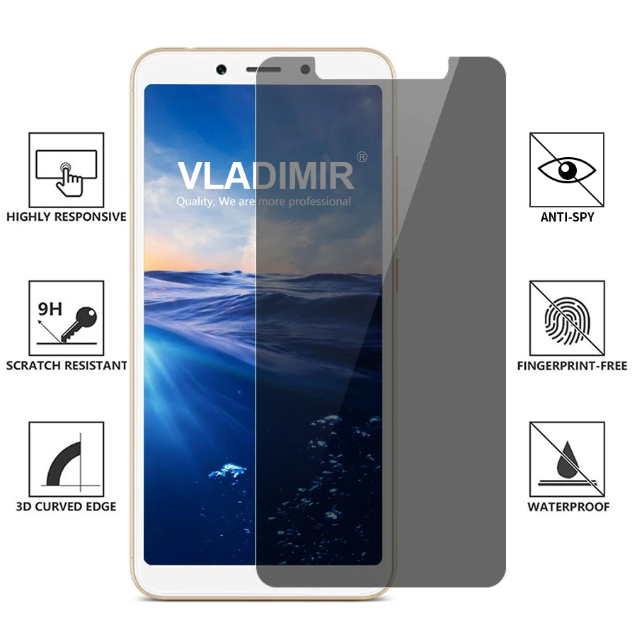 9H конфиденциальность анти шпионское закаленное стекло для Xiaomi Redmi 6 6A 5A Защитная