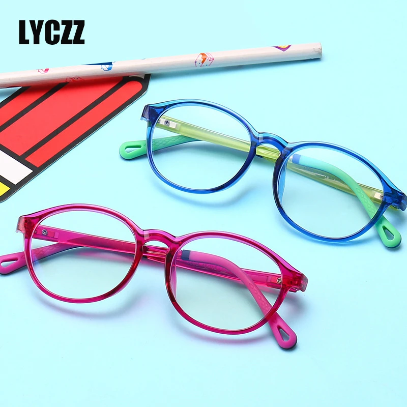 Lyczz бренд TR90 Гибкая оправа для детских очков детей с защитой от УФ излучения очки