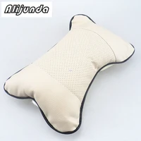 2pcs artificial leather neck headrest breathable car pillow for hyundai ix35 ix45 ix25 i20 i30 sonatavernasolariselantra