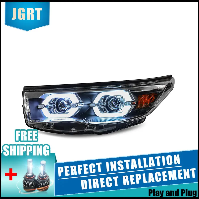 2PCS LED Headlights For Toyota Highlander 2015-2019 Car Led Lights Double Xenon Lens Accessories Daytime Running | Автомобили и