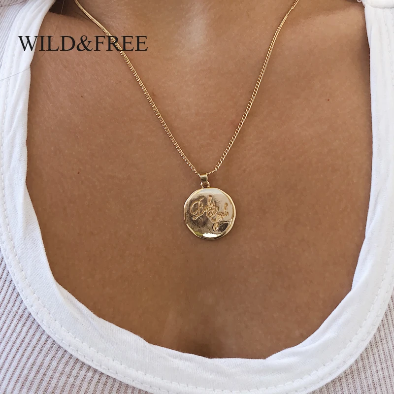 Wild & Free Горячая распродажа! Ожерелье с круглой подвеской розы солнце крест