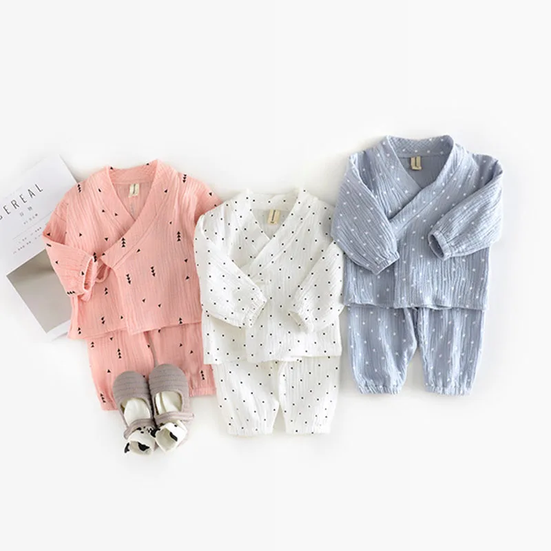 2 шт. детский хлопковый комплект одежды в горошек с принтом звезд | Детская одежда