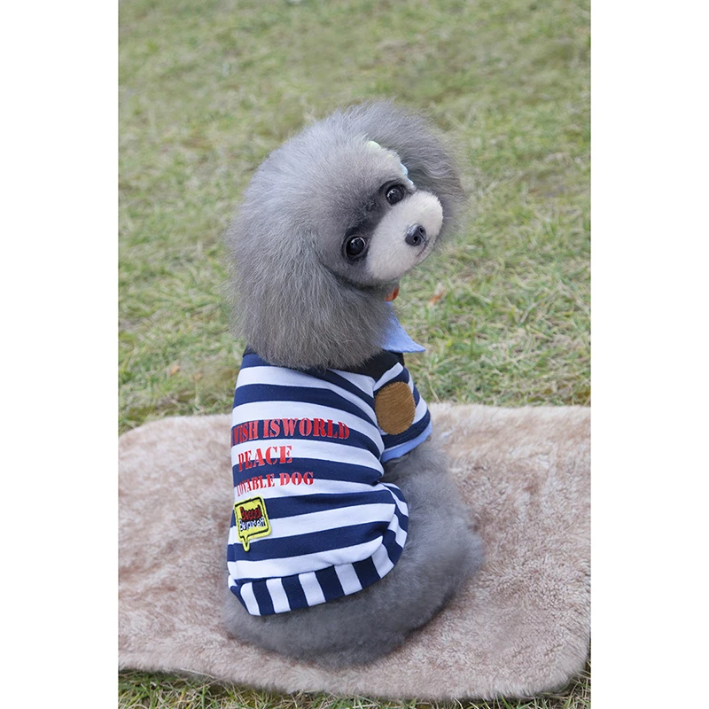 Новый дизайн для домашних собак футболка-поло в красную/синюю полоску недорогие