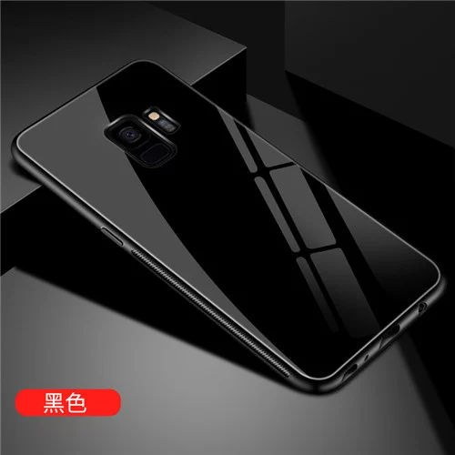 black Для Samsung Galaxy S 9 плюс крышка Роскошные закаленное Стекло ТПУ мягкий силиконовый бампер для Samsung Galaxy S 9 плюс Чехол 3D - Цвет: black