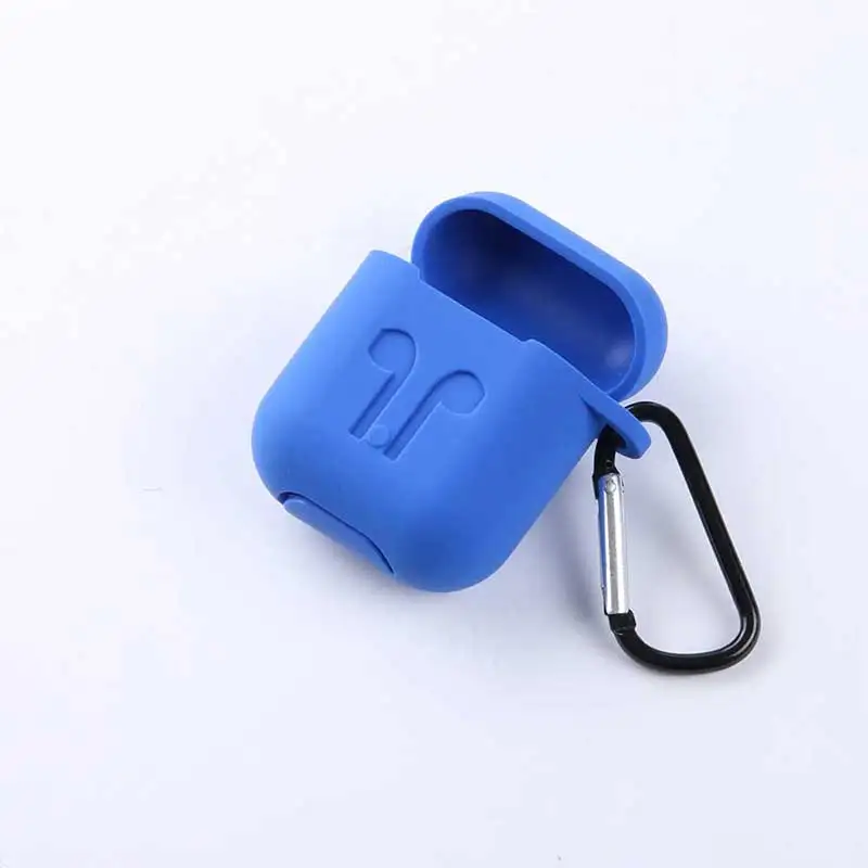 Earphone box blue Наушники силиконовый чехол для AirPods защитный противоударный чехол Earpods чехол для Apple наушники для Airpod чехол Аксессуары - Цвет: Earphone box blue
