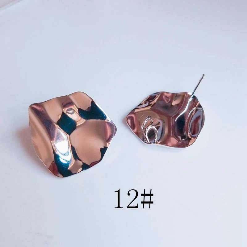 12 DIY серьги аксессуары Европейская и американская мода текстура тисненый неправильный материал металлические серьги иглы материал кулон - Цвет: 12