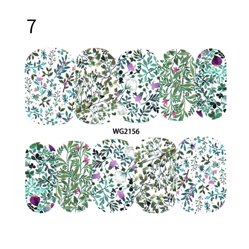 Pattern 7 Nail Water Decals Transfer Stickers Flower Tropical Images Nail Art Manicure Tips Decoration for UV Gel Polish - Цвет: Pattern 7