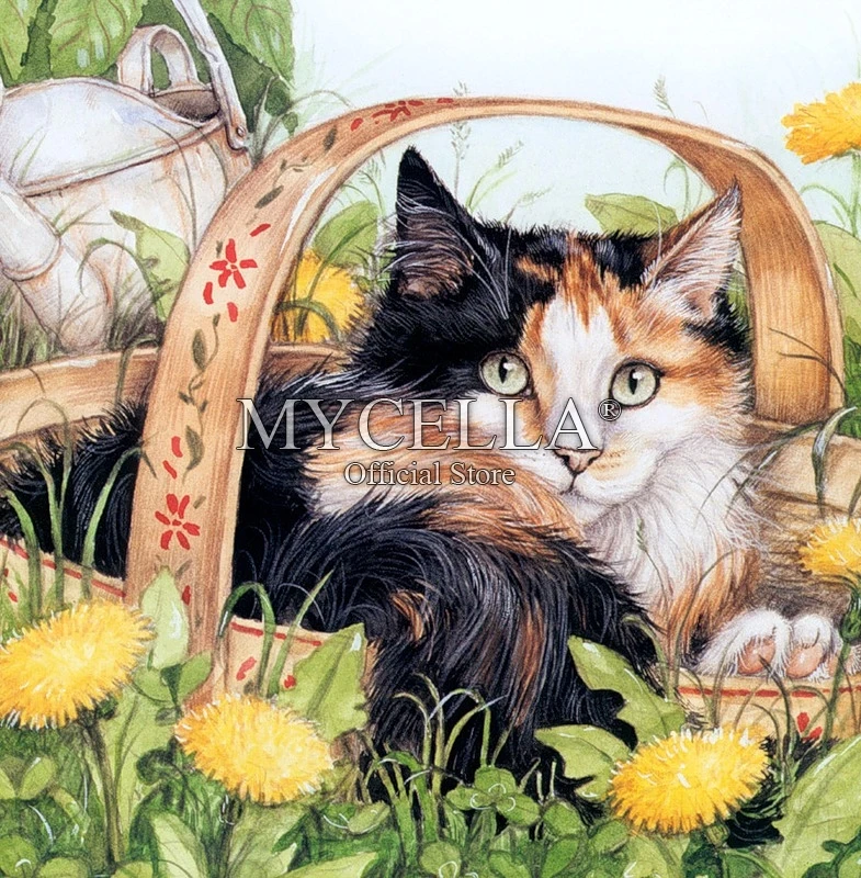 5D алмазная живопись сделай сам вышивка крестиком кот Алмазная мозаика рукоделие