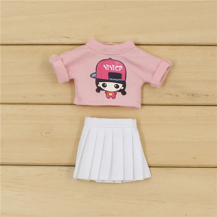 Blyth doll icy licca body toy белая юбка розовая рубашка Милая Одежда для девочек - Цвет: a