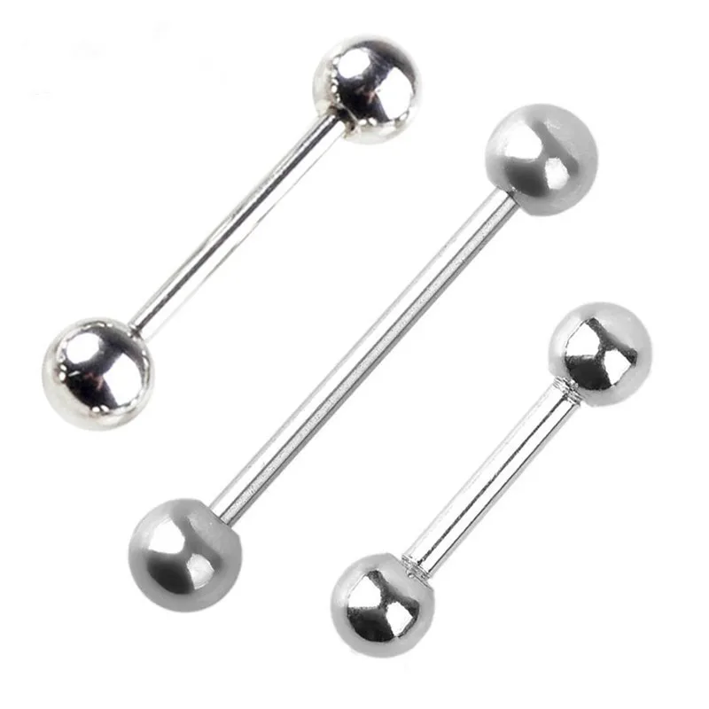 Простой прямой пирсинг штанга для языка из нержавеющей стали базовое ювелирное