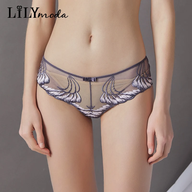 2018 новое прибытие стринги женские сексуальные белье женское прозрачное Вышивка