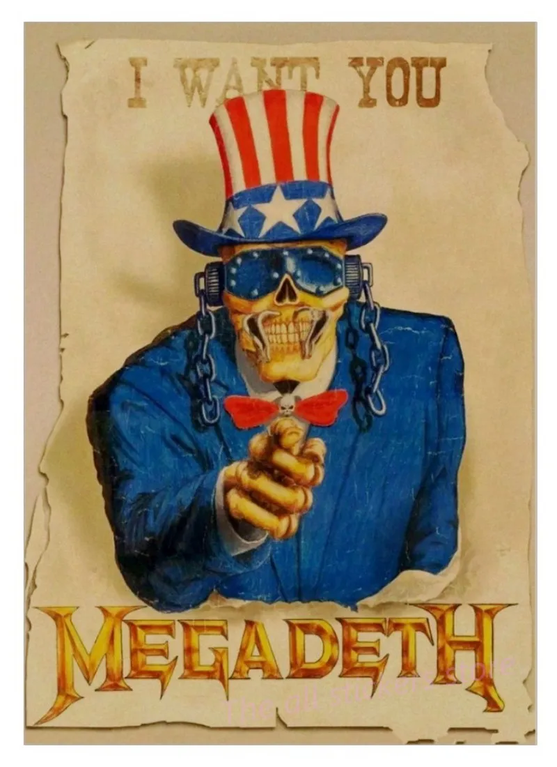 Megadeth плакат. Рок-арт постер ретро ностальгия крафт-бумага декоративная живопись постер стикер стены/6045
