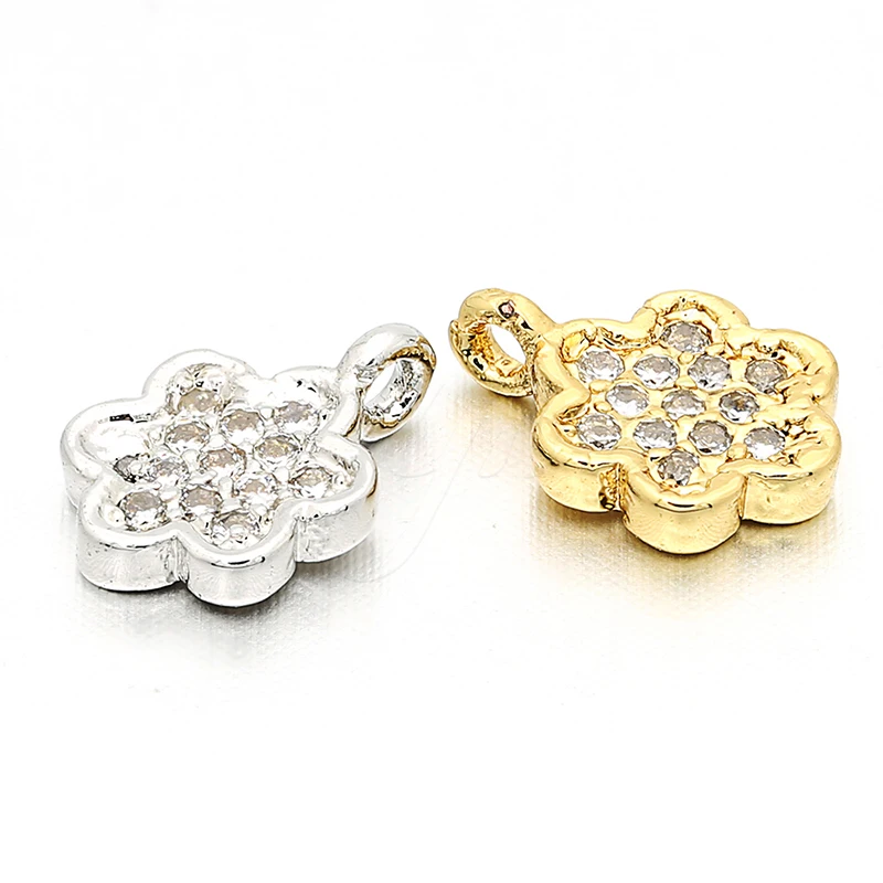6mm*9mm High quality Cubic zirconia charms flowers accessories for making pendant weaving bracelet necklace diy jewelry Findings | Украшения