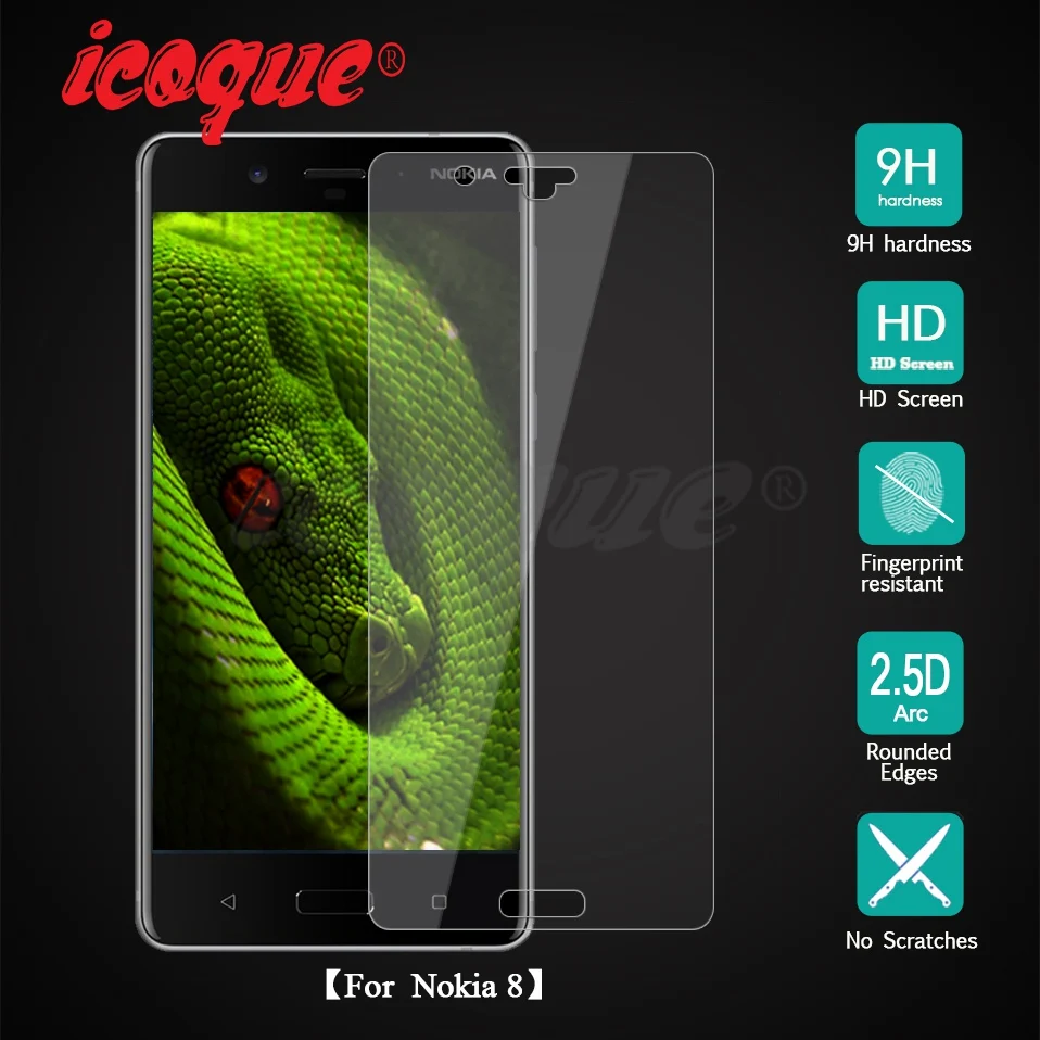 Icoque 9H 2.5D стекло для Nokia 8 Защита экрана стеклянная пленка Nokia8 5 6 7 3 2 из закаленного
